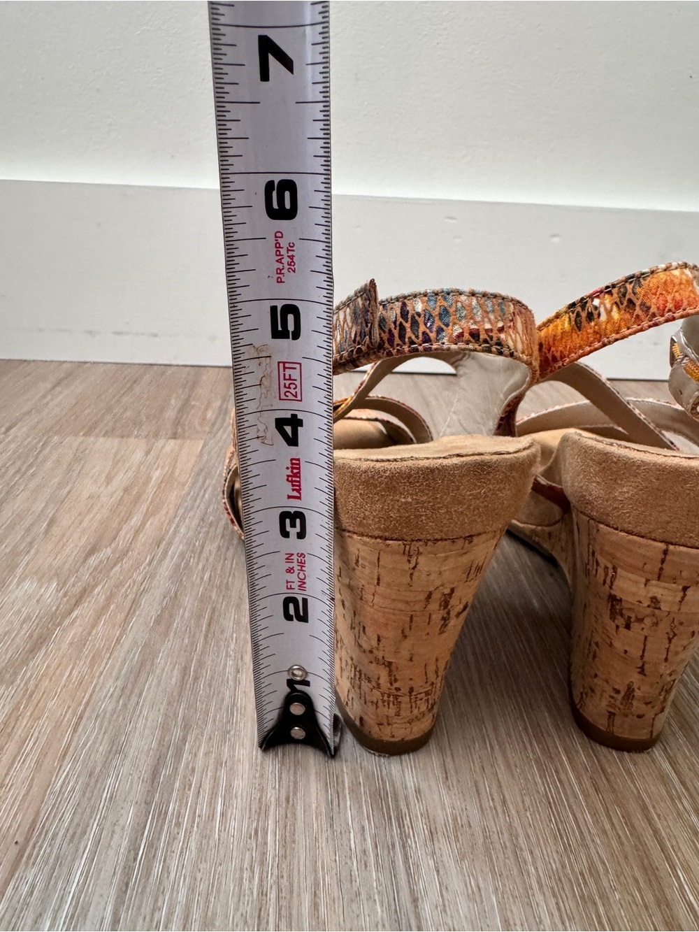 Aerosoles Women’s 8.5 Multicolor Snake Print Cork Wedge Slingback Sandals - Picture 5 of 9